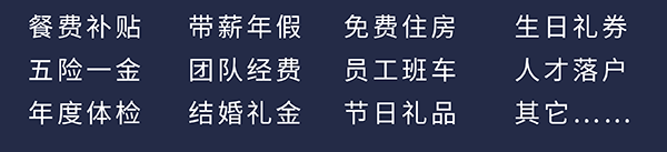 尊龙凯时 - 人生就是搏!员工福利：餐费补贴、五险一金、年度体检、带薪年假、团队经费、结婚礼金、免费住房、员工班车、节日礼品、生日礼券、人才落户、其它……