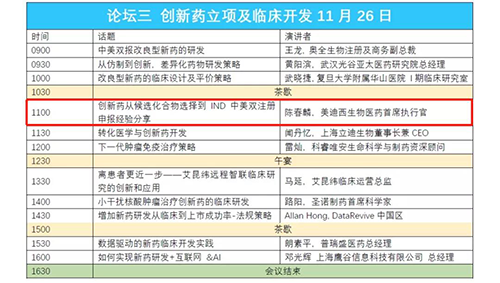 演讲题目：创新药从候选化合物选择到IND中美双注册申报经验分享 